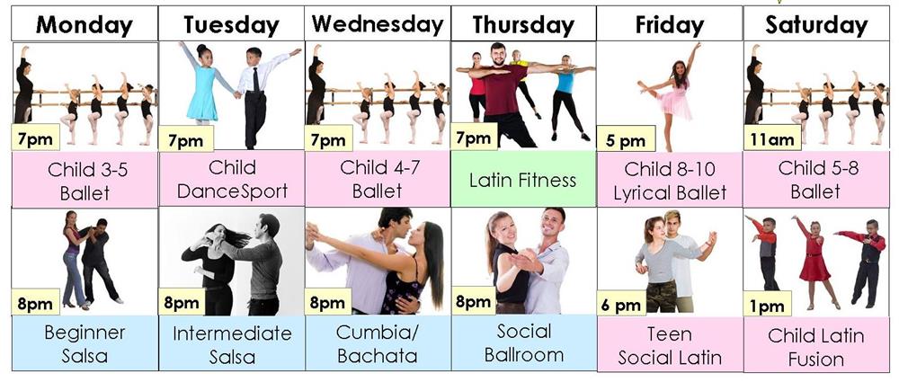Group dance class schedule