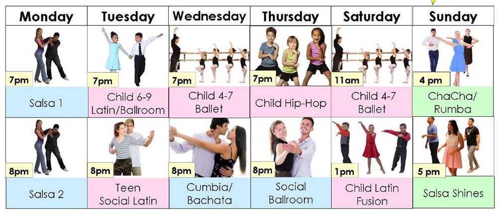 Group dance class schedule