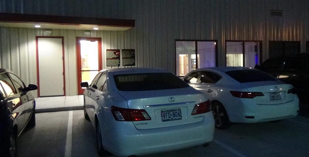 Rear parking at DanceSport Club in Houston