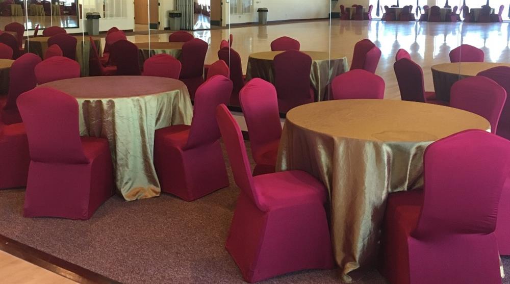Tables and chairs available at DanceSport Club