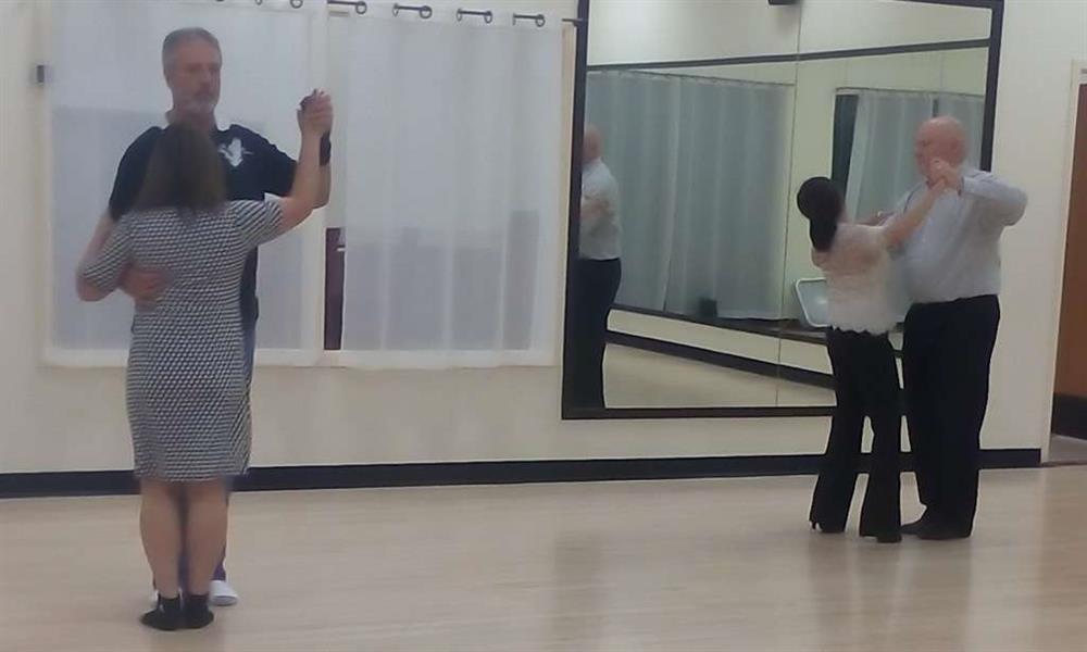 "Anyone Can Social Dance Ballroom" dance class Houston. Learn Waltz, Foxtrot and Tango