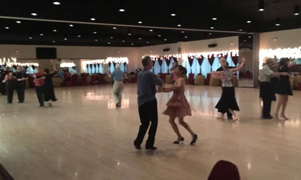 Dance waltz at Friday Social Ballroom dance at DanceSport Club in Houston