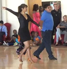Jeanette Chevalier dancing with student