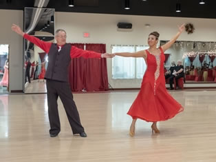 Jeanette Chevalier dancing with student