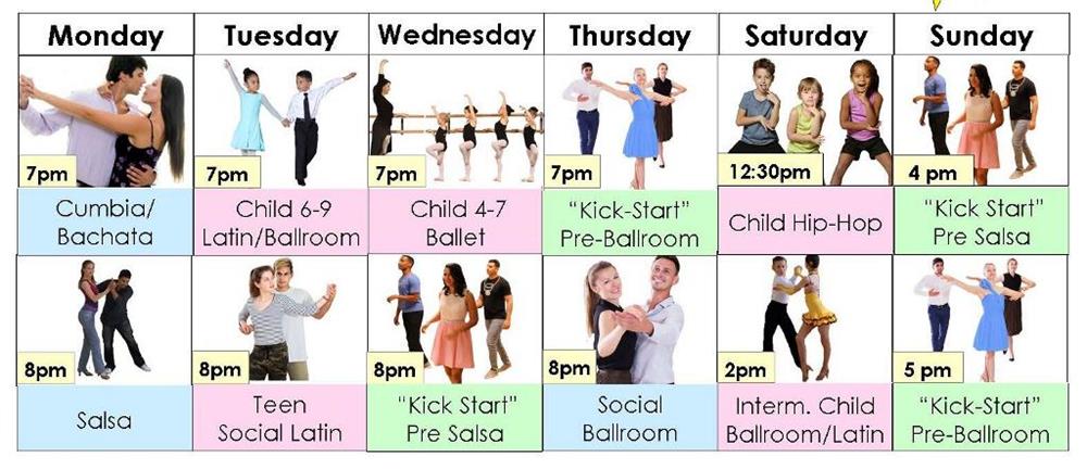 Group dance classes in August