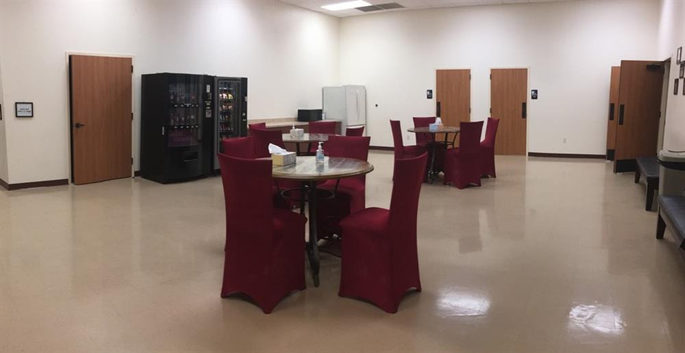 Lobby with microwave and refrigerator at DanceSport Club in Houston